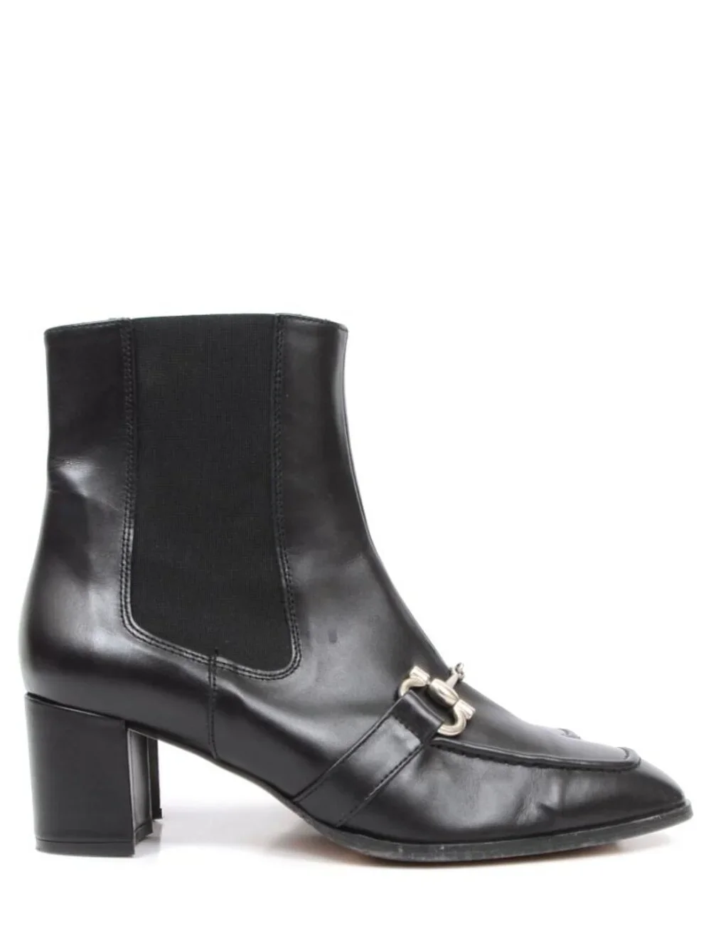 Renatta Made in Spain Womens 9 Black Leather Horsebit Ankle Heeled Dressy Boots‎